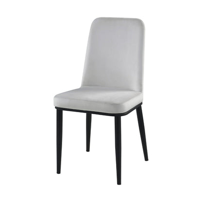 Lane 23 Inch Side Dining Chair, Gray Velvet, Armless, Black Metal, Set of 2