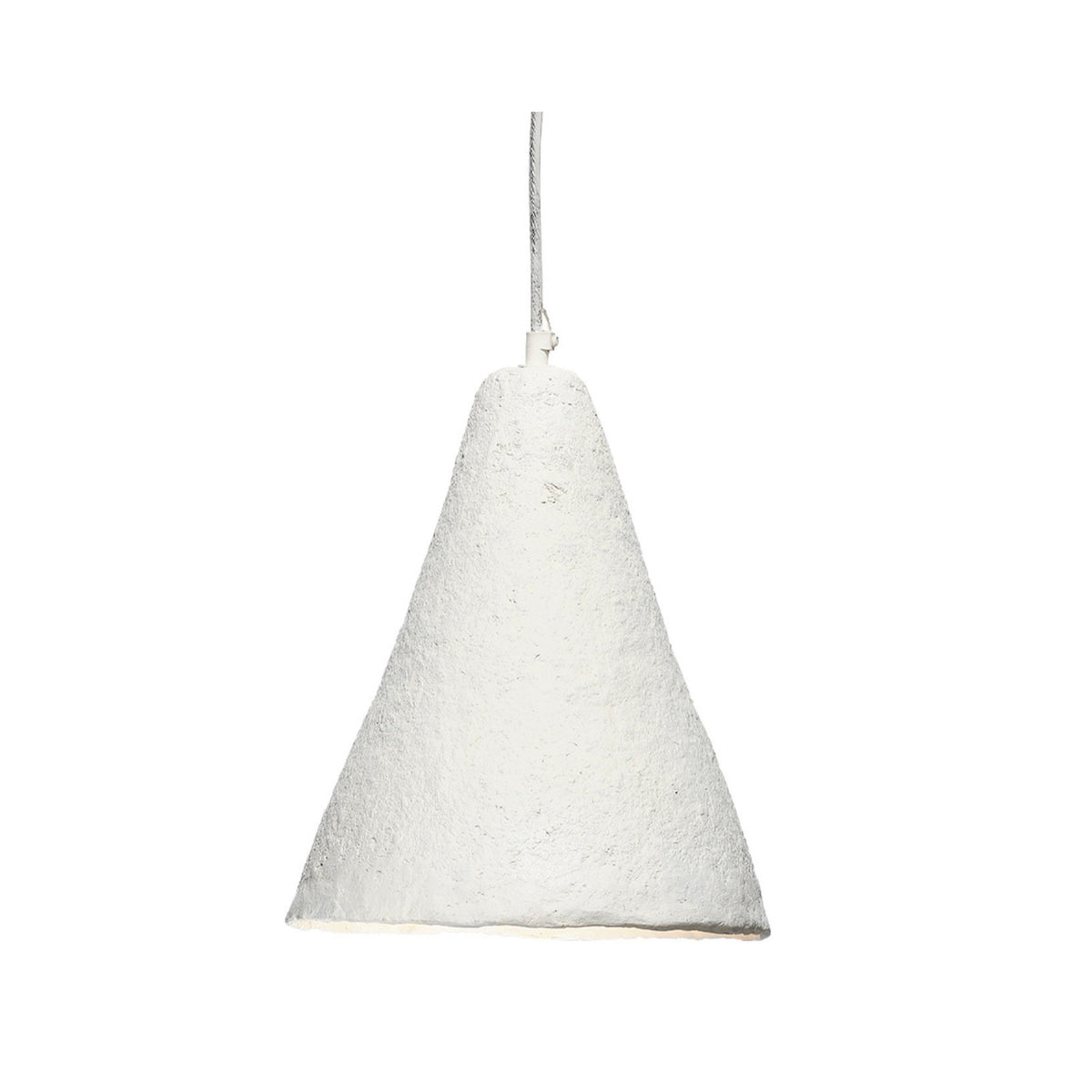 Zoe 96 Inch Pendant Chandelier, Modern Paper Mache Cone Shape, Beige
