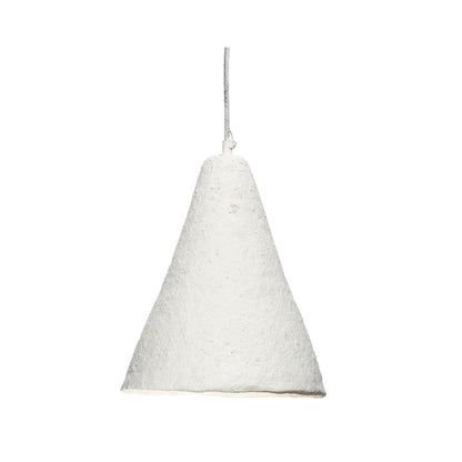 Zoe 96 Inch Pendant Chandelier, Modern Paper Mache Cone Shape, Beige
