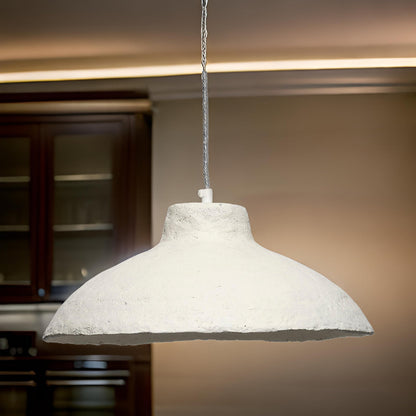 Zoe 96 Inch Pendant Chandelier, Modern Curved Round Paper Mache, Beige