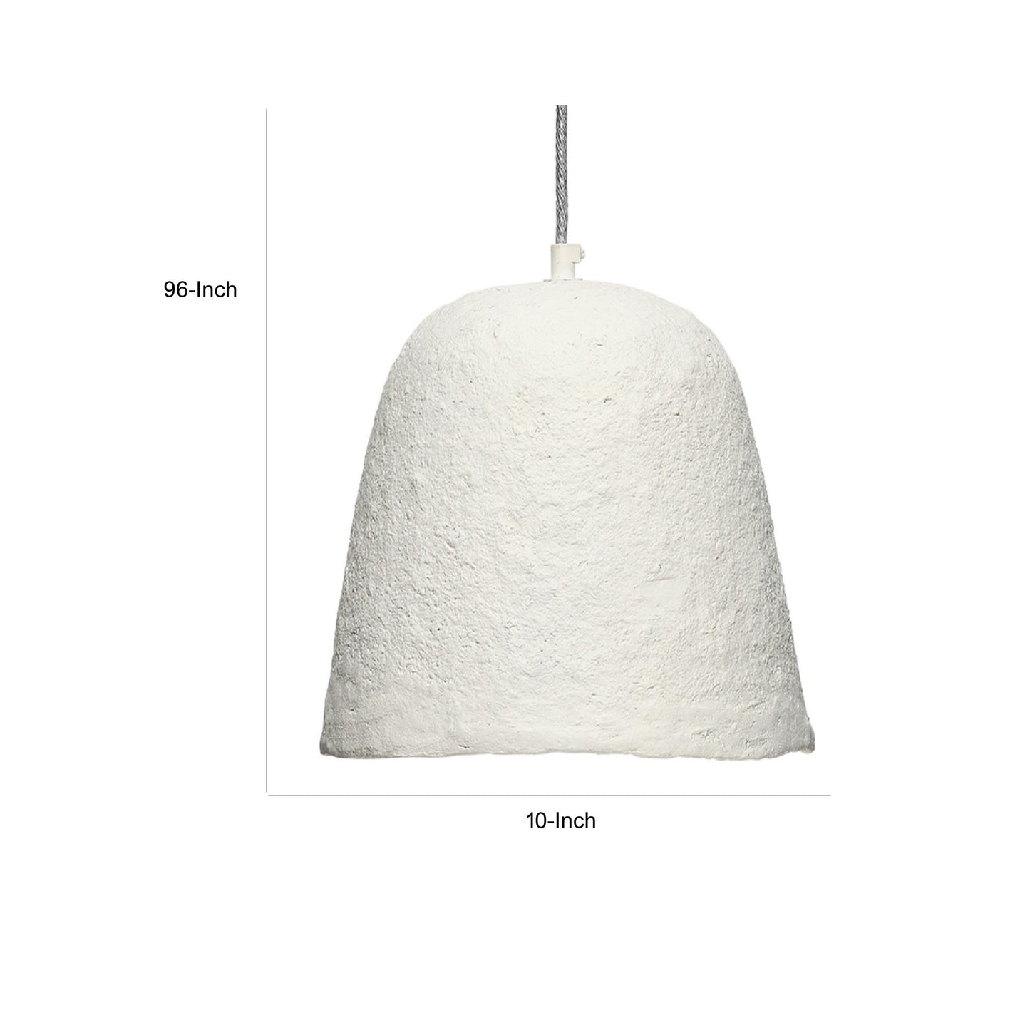 Zoe 96 Inch Pendant Chandelier, Modern Bell Shape Paper Mache, Beige