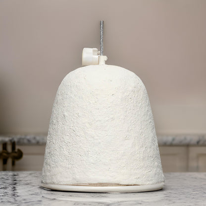 Zoe 96 Inch Pendant Chandelier, Modern Bell Shape Paper Mache, Beige