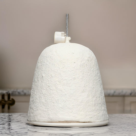 Zoe 96 Inch Pendant Chandelier, Modern Bell Shape Paper Mache, Beige