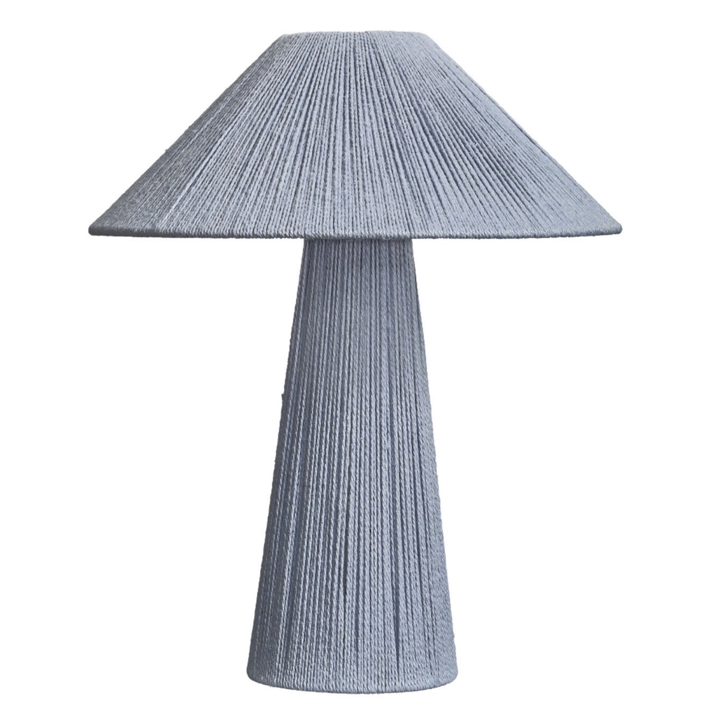 Liya 18 Inch Table Lamp, Cone Shade and Tapered Base, Textured Blue Finish