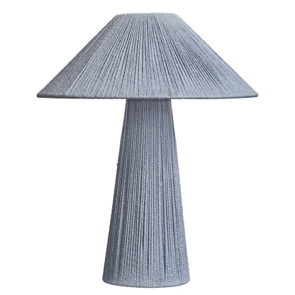 Liya 18 Inch Table Lamp, Cone Shade and Tapered Base, Textured Blue Finish