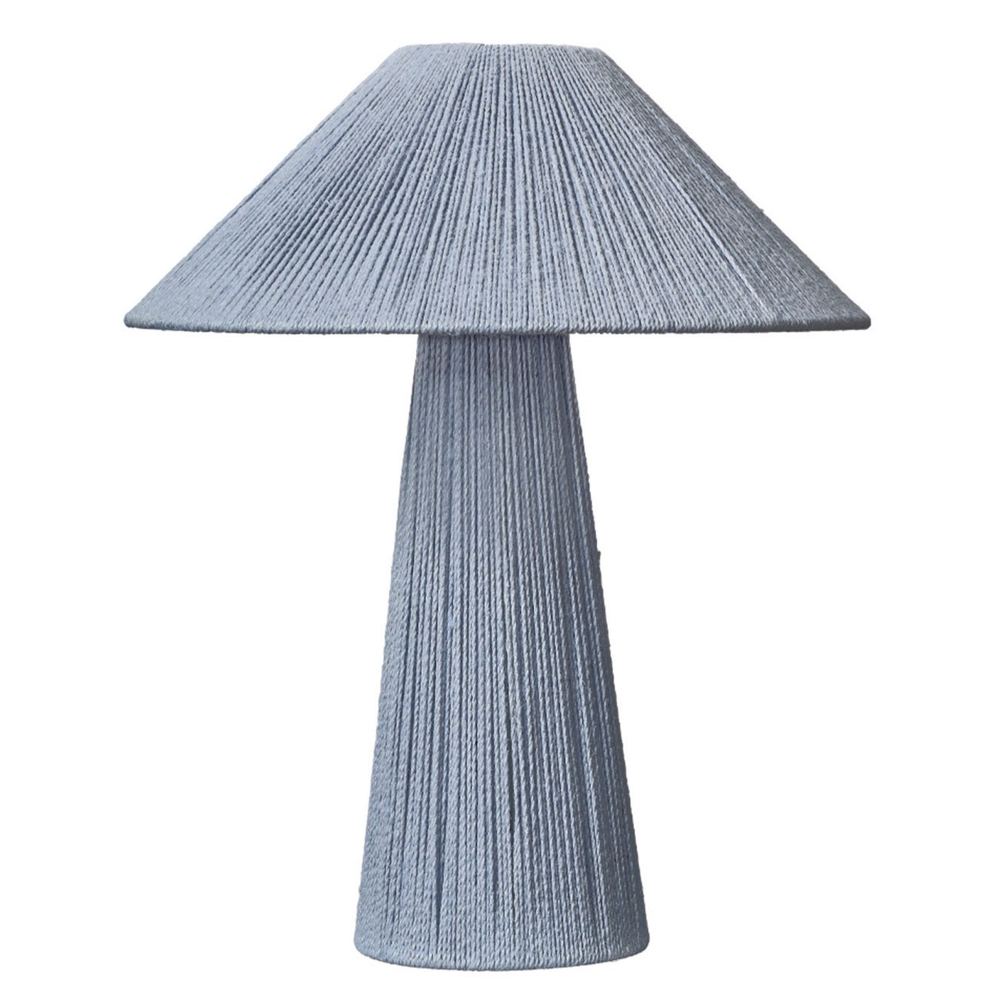 Liya 18 Inch Table Lamp, Cone Shade and Tapered Base, Textured Blue Finish