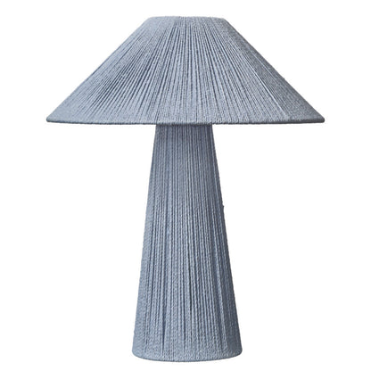 Liya 18 Inch Table Lamp, Cone Shade and Tapered Base, Textured Blue Finish