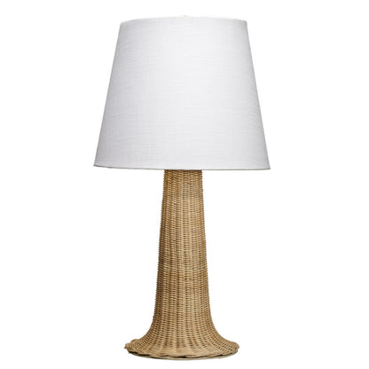 27 Inch Table Lamp, Tree Trunk Base, Tapered Shade, White, Natural Brown