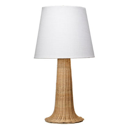 27 Inch Table Lamp, Tree Trunk Base, Tapered Shade, White, Natural Brown