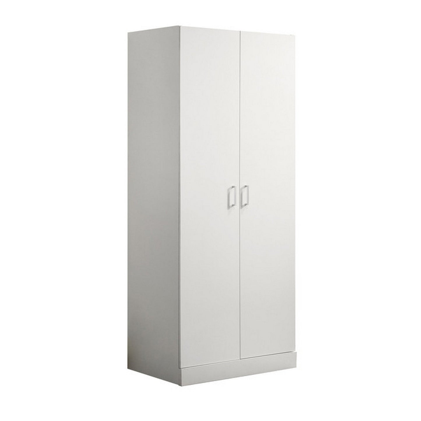 Cae 72 Inch Cabinet Armoire with Shelf, Hanging Rod, Double Door, White