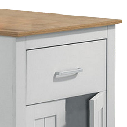 Lon 47 Inch Counter Height Kitchen Island Dining Table, White, Brown