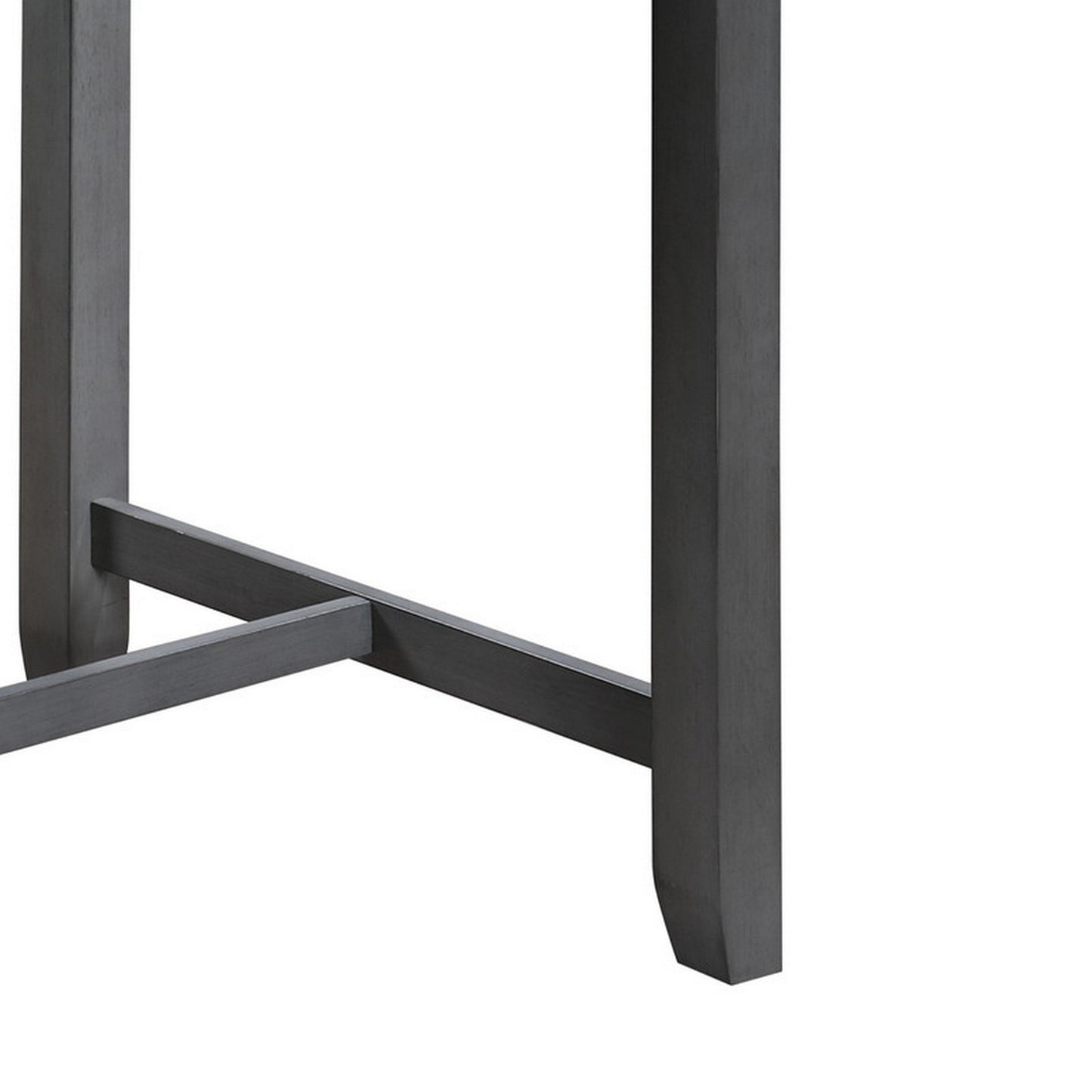 Ham 36 Inch Counter Height Small Dining Table with Shelves, USB Port, Gray