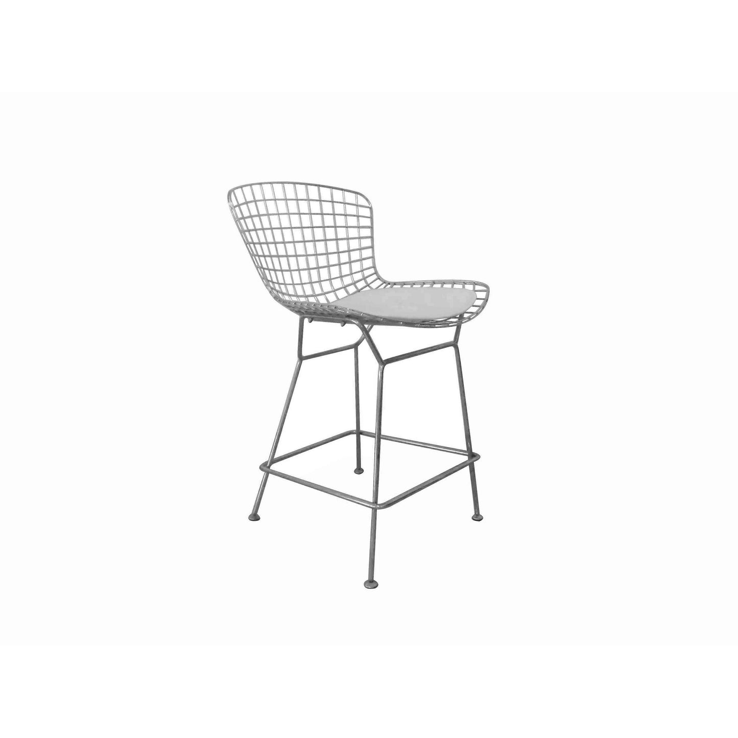 Hely 24 Inch Counter Stool Set of 2, Black White Faux Leather Seats