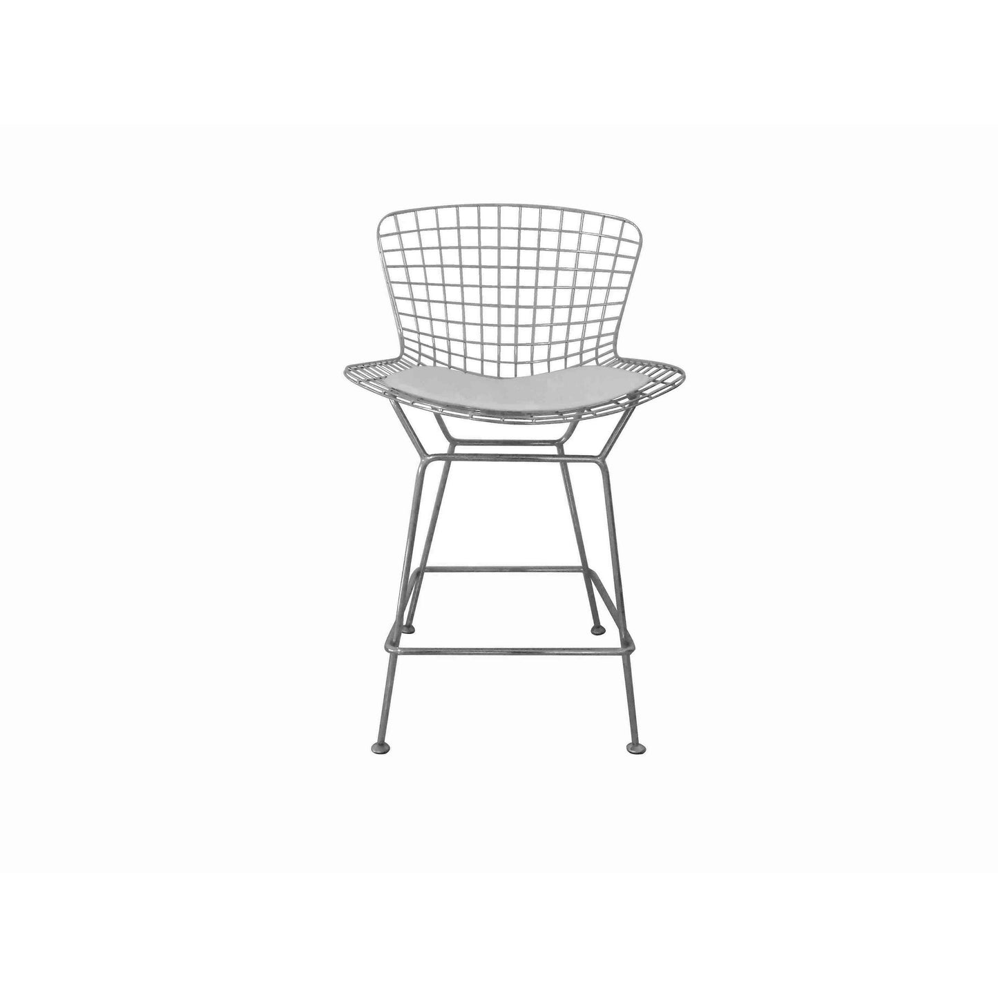Hely 24 Inch Counter Stool Set of 2, Black White Faux Leather Seats