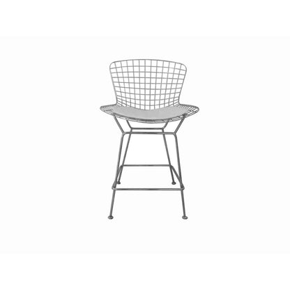 Hely 24 Inch Counter Stool Set of 2, Black White Faux Leather Seats