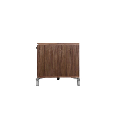 Ida 60 Inch TV Entertainment Console, Drawers, Pull Down Door, Walnut Brown