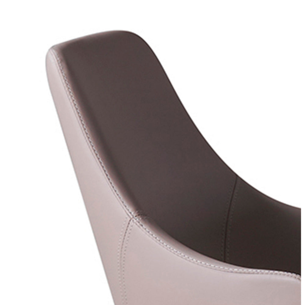 Mry 23 Inch Dining Chair Set of 2, Padded Tall Back, Beige Faux Leather