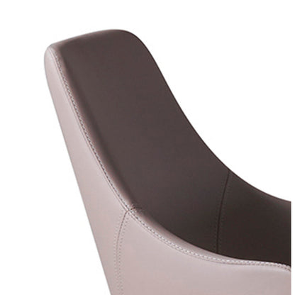 Mry 23 Inch Dining Chair Set of 2, Padded Tall Back, Beige Faux Leather