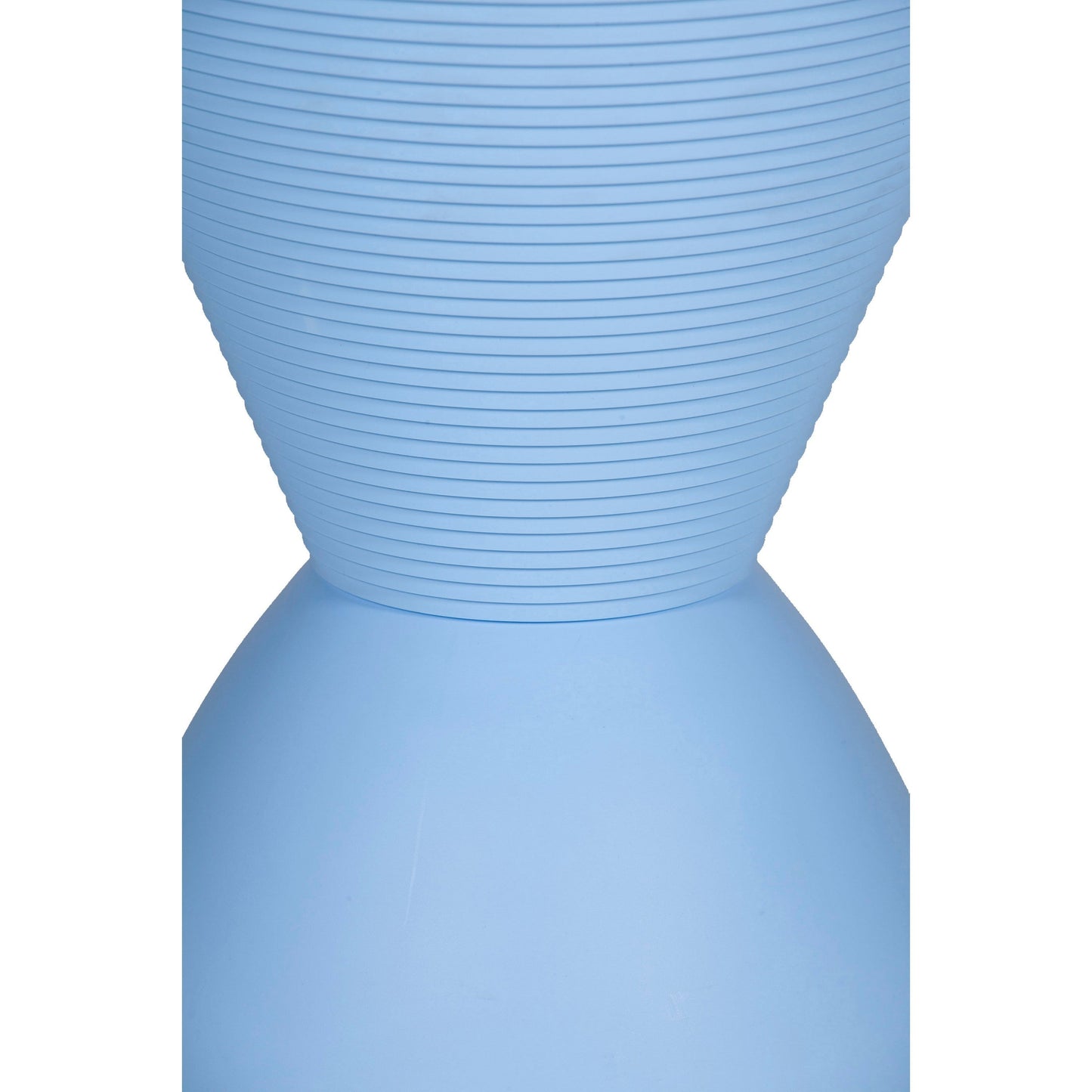 Hillary 17 Inch Side Table, Indoor Outdoor, Hourglass Shape, Blue Finish
