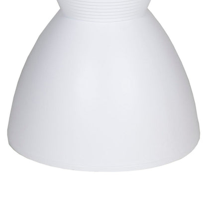 Hillary 17 Inch Side Table, Indoor Outdoor, Hourglass Shape, White Finish