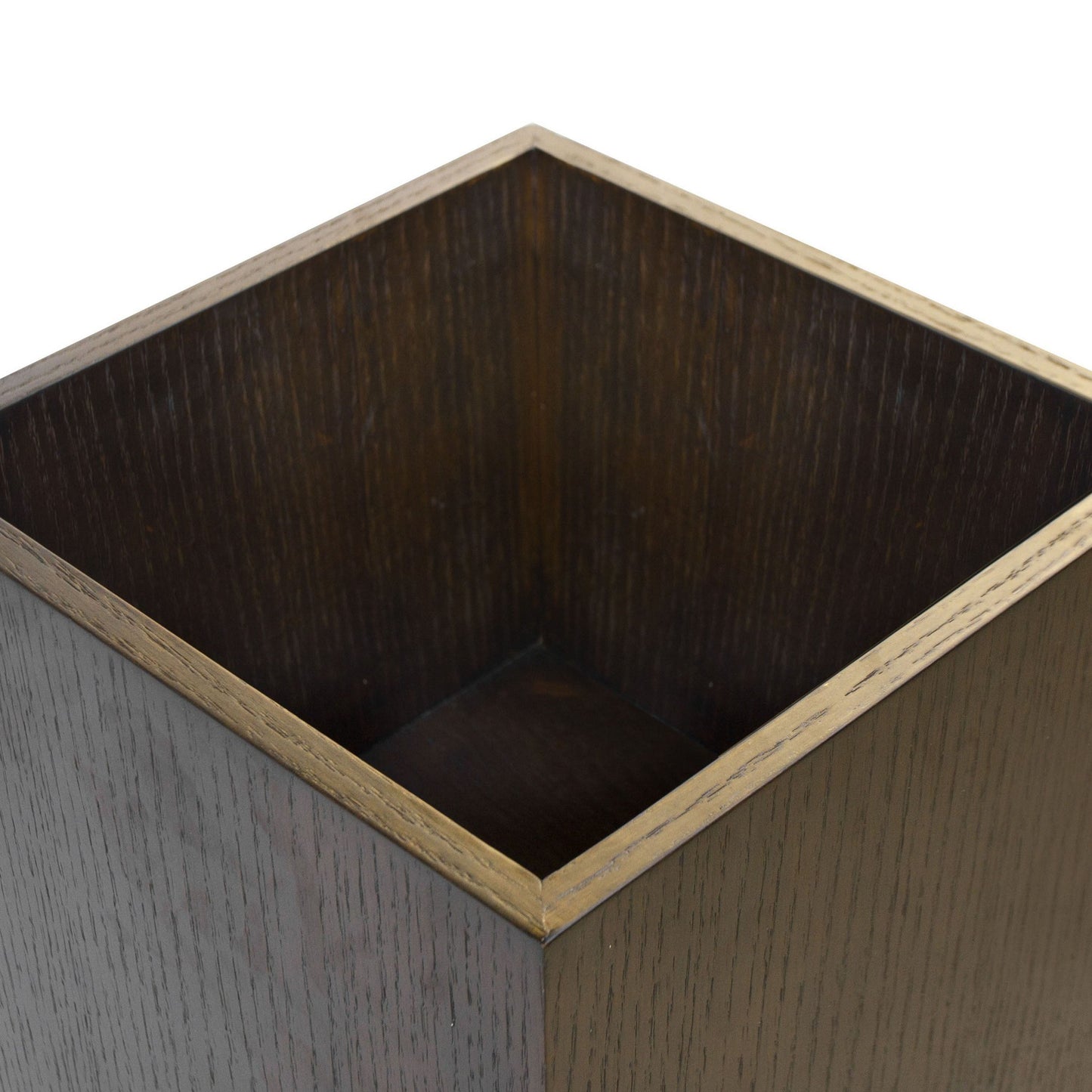 Jo 48 Inch Tall Flower Pot Planter, Hidden Indented Box, Dark Brown Veneer