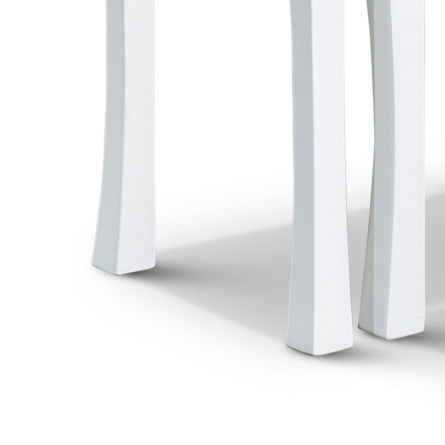 Yoni 3 Piece Nesting Side Table Set, Square, Flared Legs, White Wood Finish