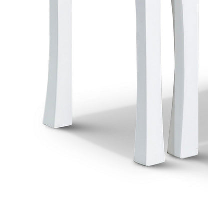 Yoni 3 Piece Nesting Side Table Set, Square, Flared Legs, White Wood Finish