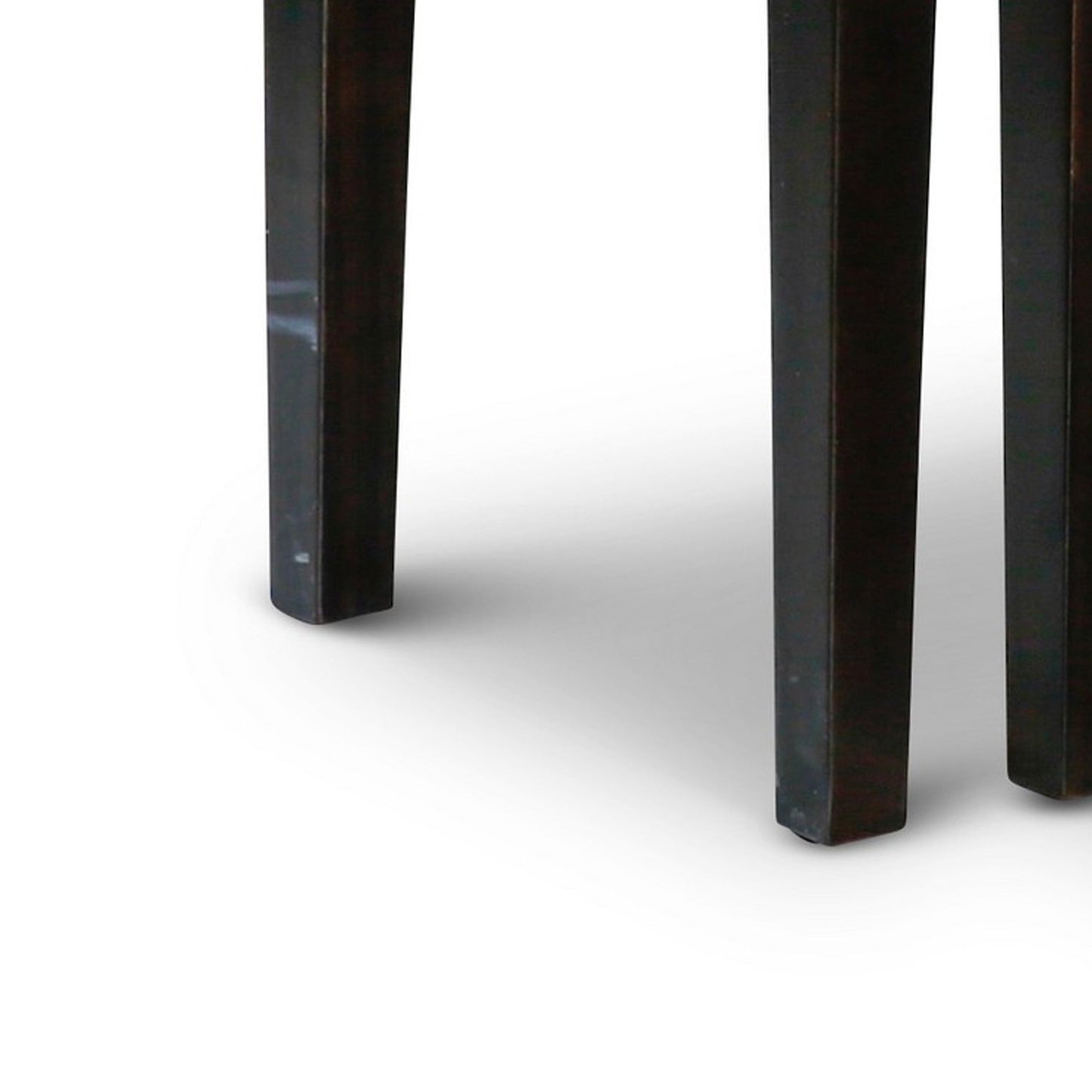 Yoni 3 Piece Nesting Side Table Set, Square, Flared Legs, Dark Brown Wood