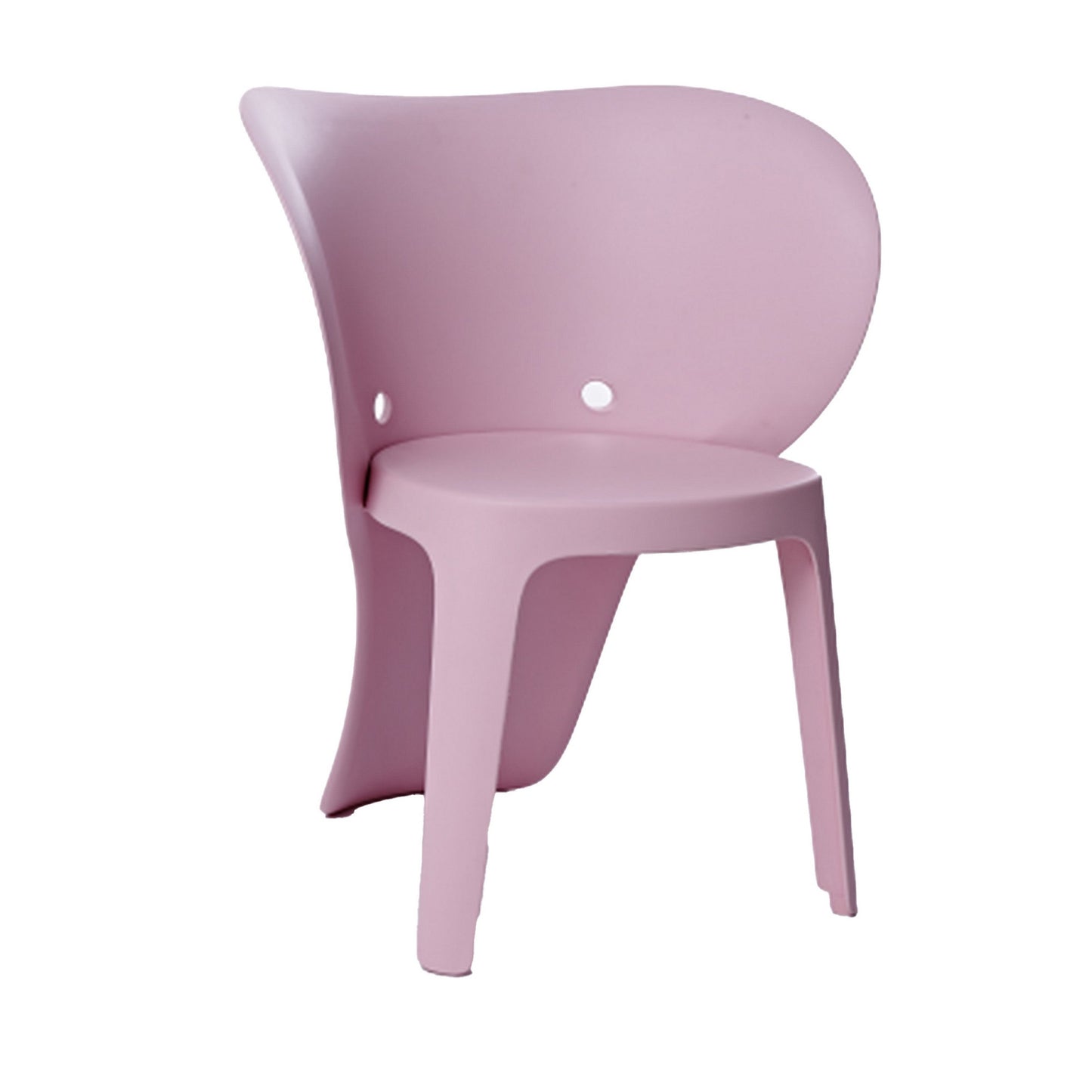 Fyna 16 Inch Kids Chair with Curved Back, Set of 4, Elephant Trunk Design, Pink