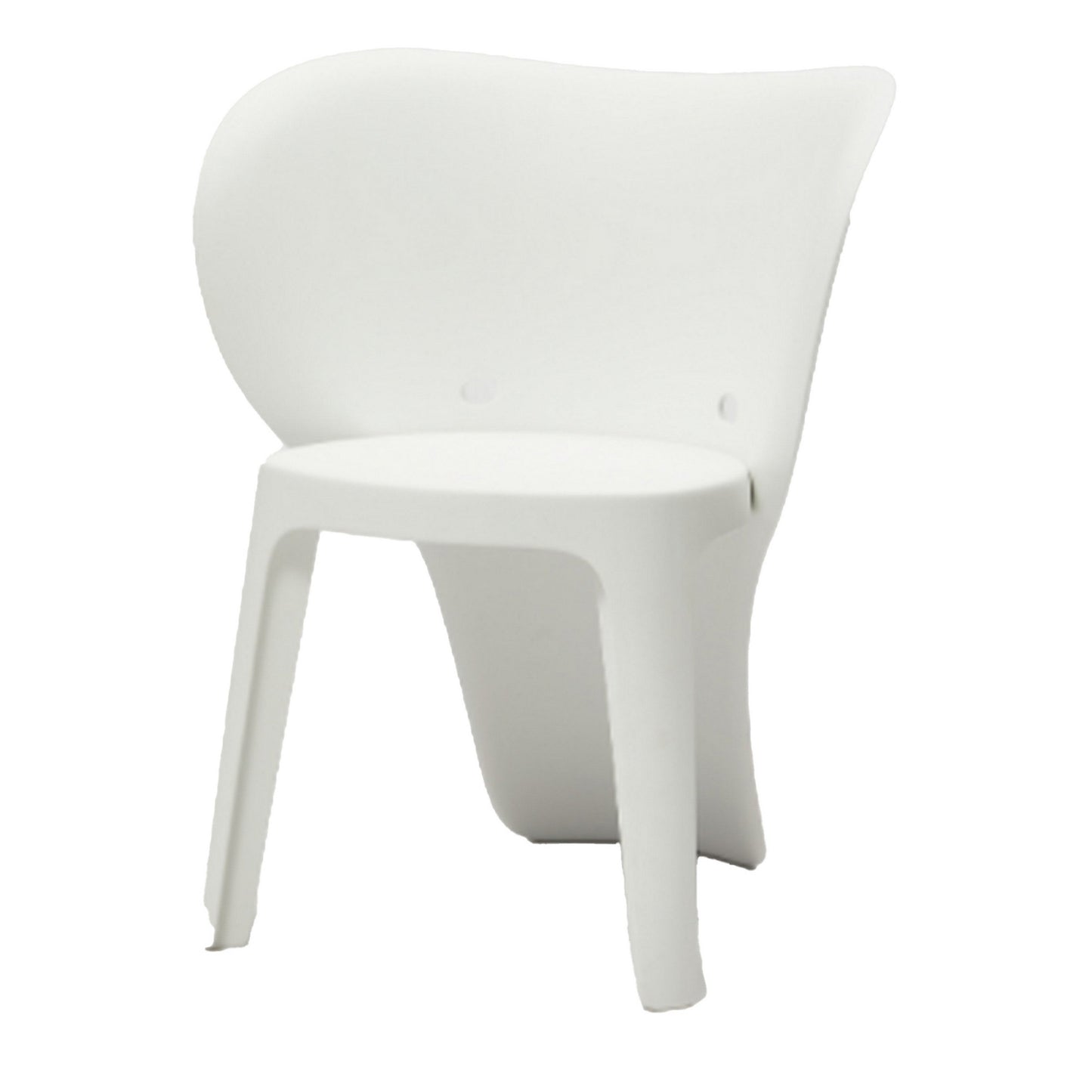 Fyna 16 Inch Kids Chair with Curved Back, Set of 4, Elephant Trunk Design, White