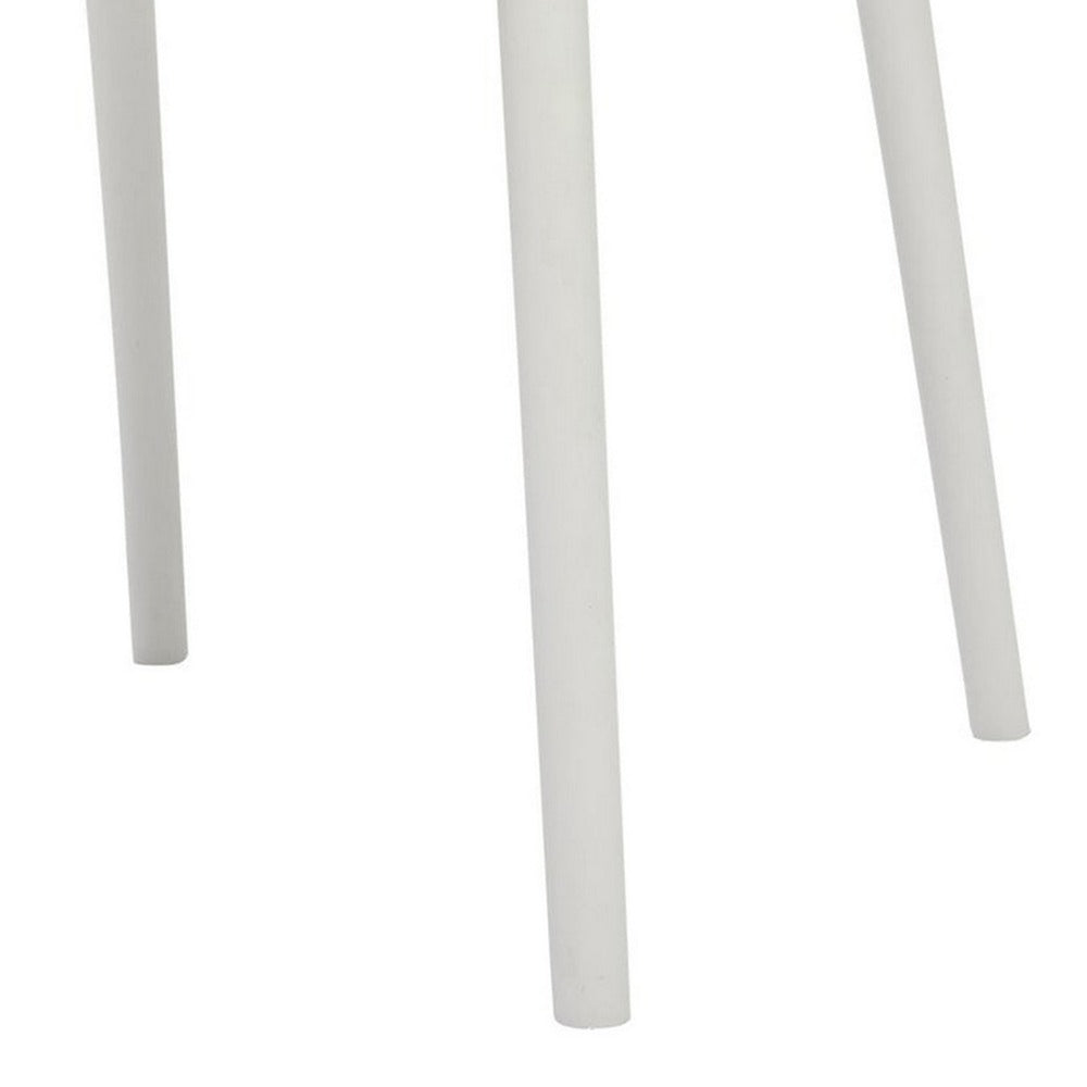 Gyna 14 Inch Kids Side Chairs, Set of 4, Round Dotted Backrest, Armless, White