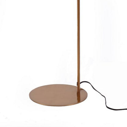 59 Inch Floor Lamp, Downlight Spherical Glass Light, Round Base, Brass
