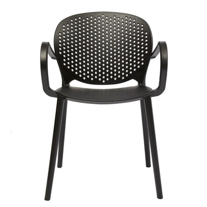 Feni 22 Inch Side Dining Armchair Set of 4, Indoor Outdoor, Gray Finish