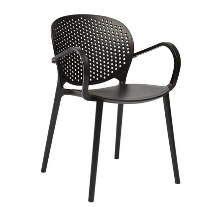 Feni 22 Inch Side Dining Armchair Set of 4, Indoor Outdoor, Gray Finish