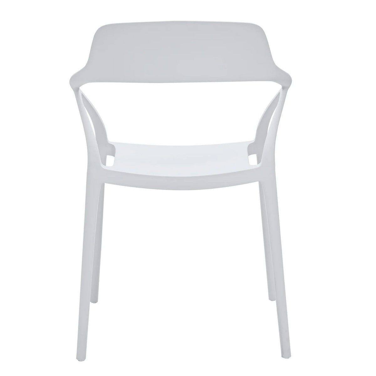 Geni 23 Inch Side Dining Chair Set of 4, Indoor Outdoor, White Finish