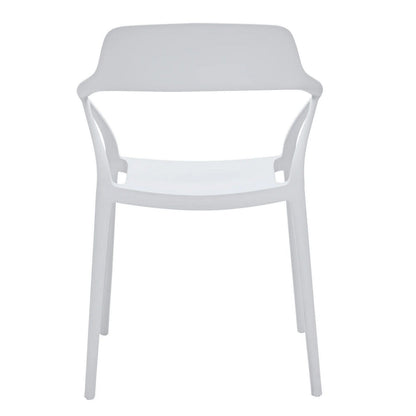 Geni 23 Inch Side Dining Chair Set of 4, Indoor Outdoor, White Finish