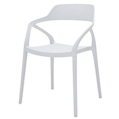 Geni 23 Inch Side Dining Chair Set of 4, Indoor Outdoor, White Finish