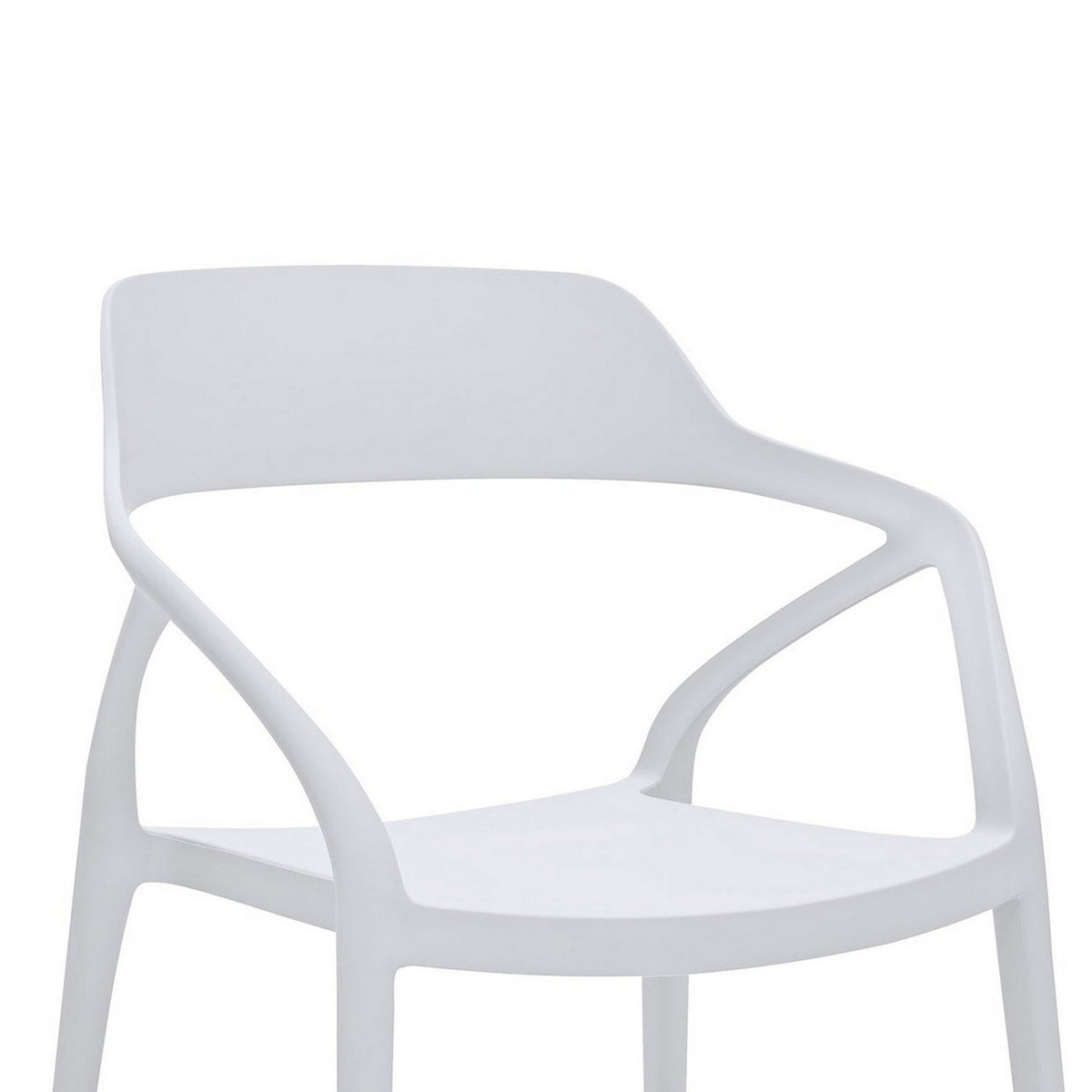 Geni 23 Inch Side Dining Chair Set of 4, Indoor Outdoor, White Finish