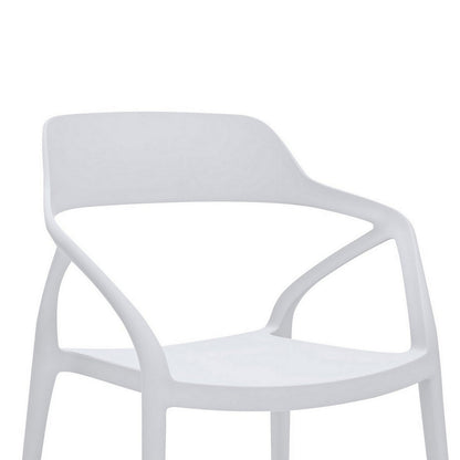 Geni 23 Inch Side Dining Chair Set of 4, Indoor Outdoor, White Finish