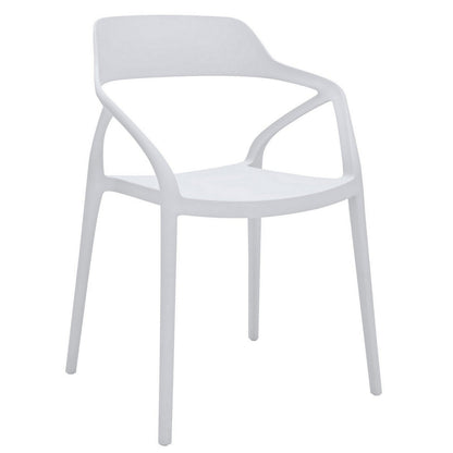 Geni 23 Inch Side Dining Chair Set of 4, Indoor Outdoor, White Finish