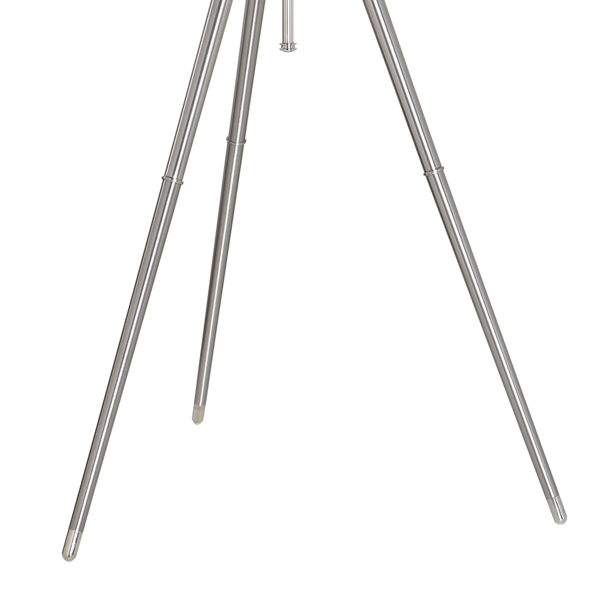 66 Inch Floor Lamp with White Drum Shade, Modern Chrome Metal Tripod Base