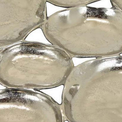 Jiva 9 Piece Decorative Bowl Set, Irregular Shaped Design, Silver Metal