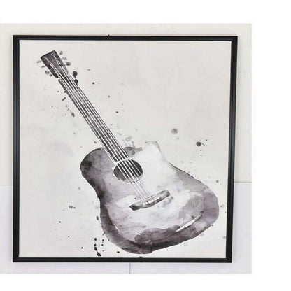 30 x 40 Framed Wall Art Painting, Guitar and Piano, Black, White