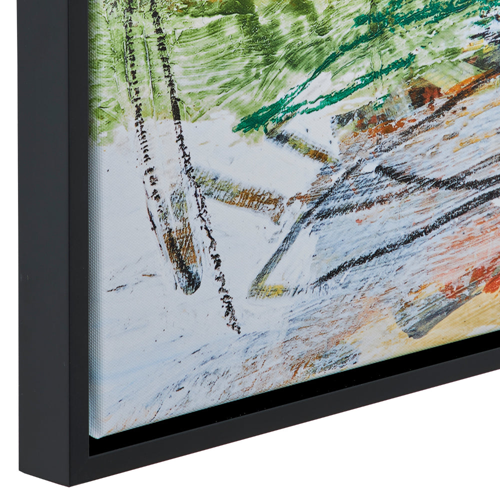 25 x 37 Handcrafted Wall Art Abstract Giclee, Black Frame, Multicolor