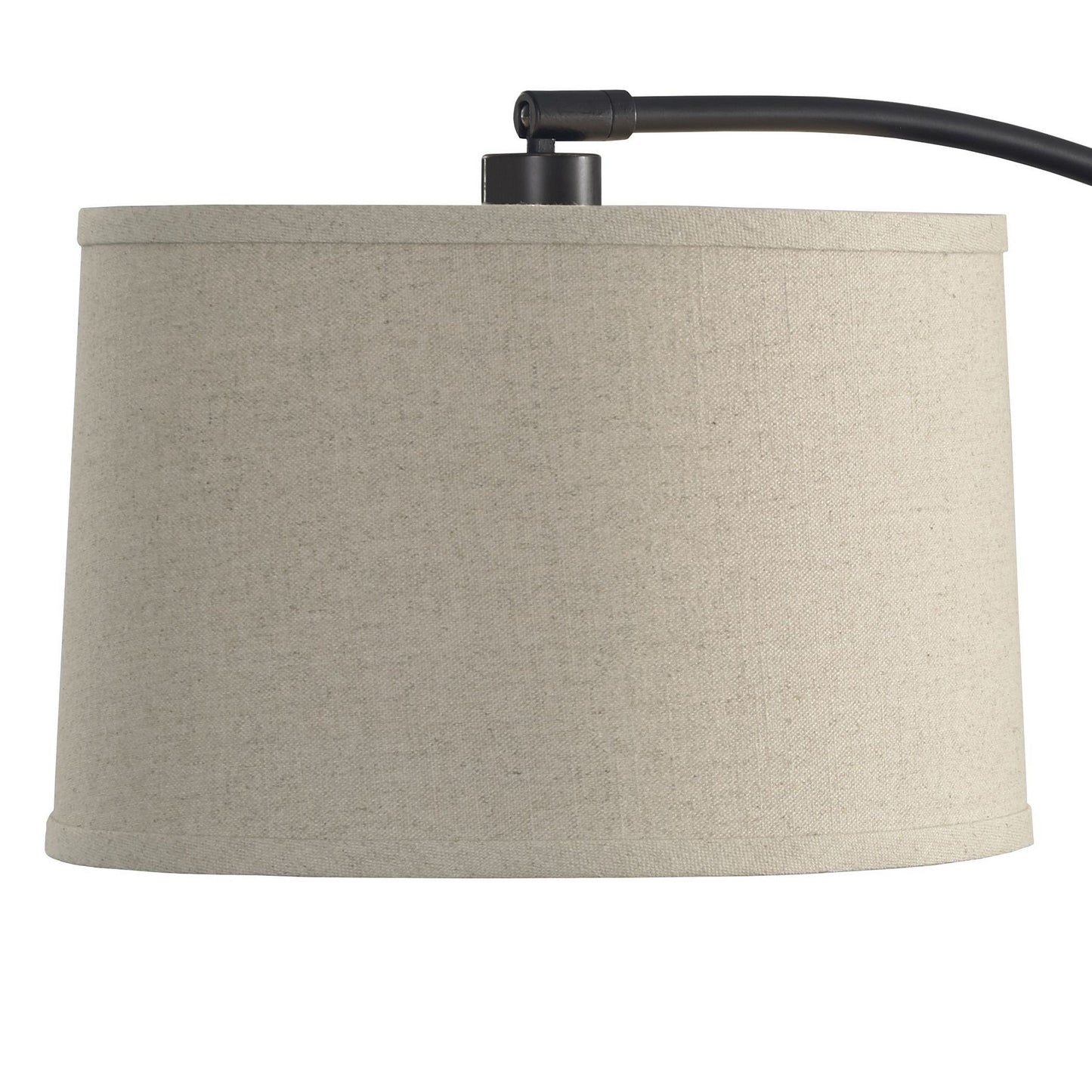 70 Inch Arc Floor Lamp, Beige Shade, Adjustable Arm and Height, Dark Bronze