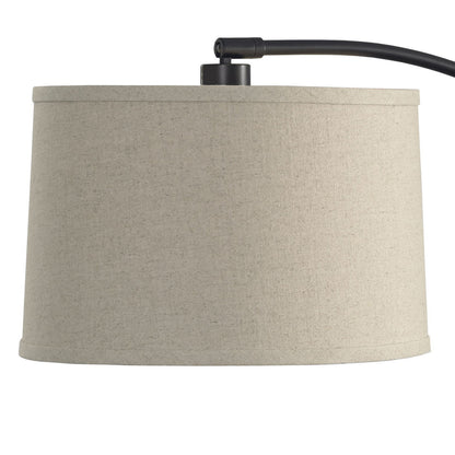 70 Inch Arc Floor Lamp, Beige Shade, Adjustable Arm and Height, Dark Bronze