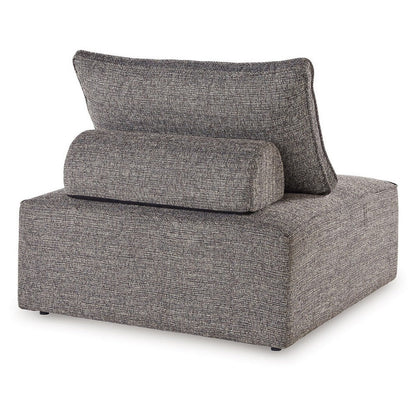 Lily 38 Inch Outdoor Lounge Chair, Armless Cushioned Seat, Brown Finish