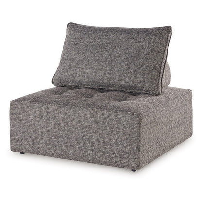 Lily 38 Inch Outdoor Lounge Chair, Armless Cushioned Seat, Brown Finish