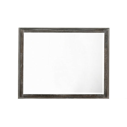 Zavi 32 x 40 Dresser Mirror, Rectangular, Glass, Nutmeg Brown Finish