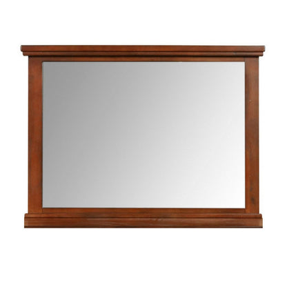 Lan 40 x 47 Dresser  Mirror, Rectangular Tempered Glass, Classic Brown